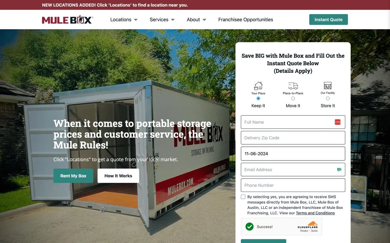 Mule Box website