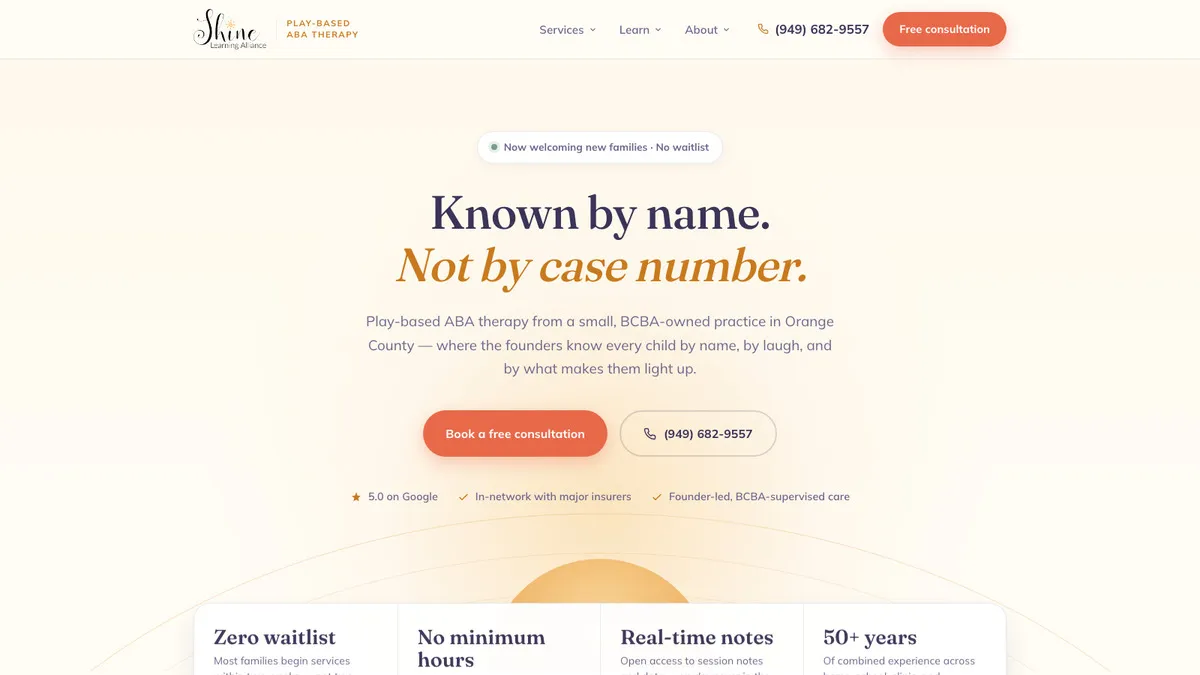 Shine Learning Alliance website